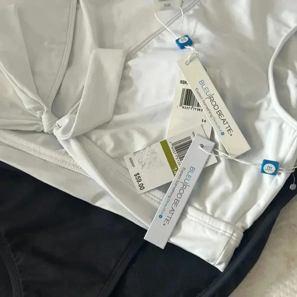 Bleu Rod Beattie Kore Tie Front Cap Sleeve Crop Swim Top and Bottom Size 14 - Picture 8 of 8